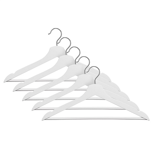 WOODEN HANGER LSN001-W WHITE 5 PCS