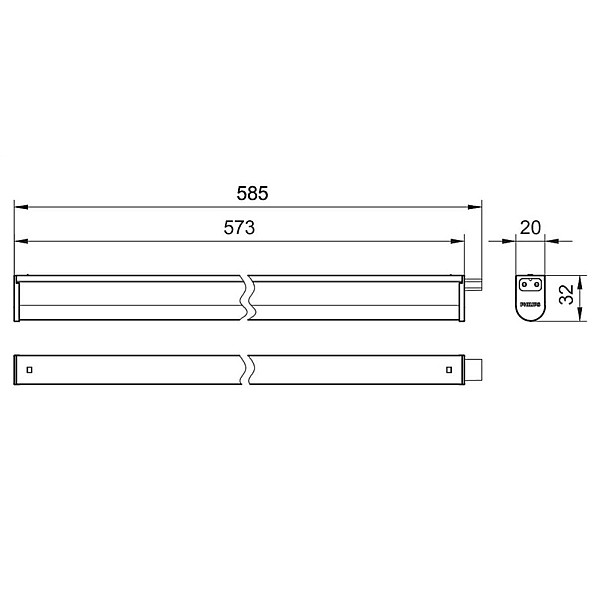 ŠVIEST TVIRT 6.5W 3000/6500K 600LM 60CM