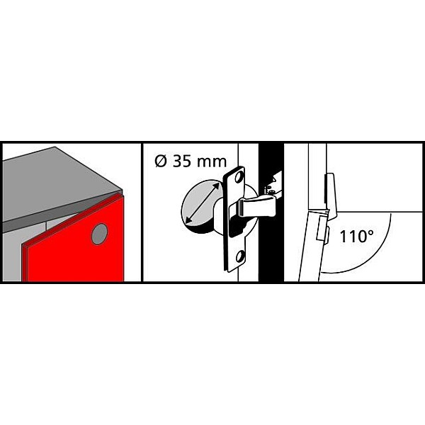 HINGE EXTERNAL CLIP SOFT D35 110° 2PC