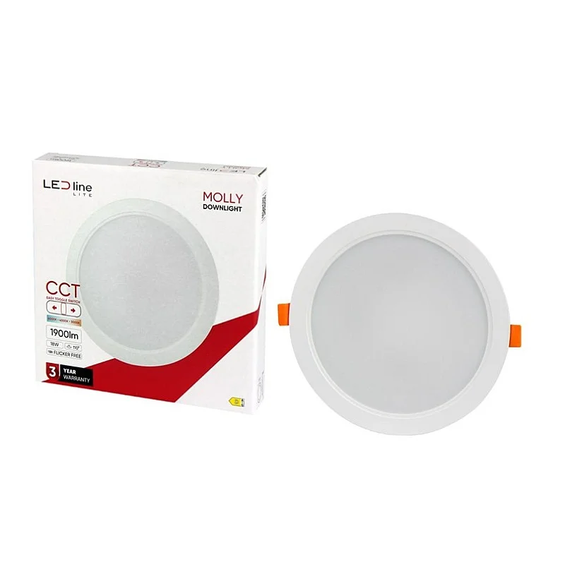 Iebūvēta lampa LED Line MOLLY. 18W. 3000-6000°K. LED. balta