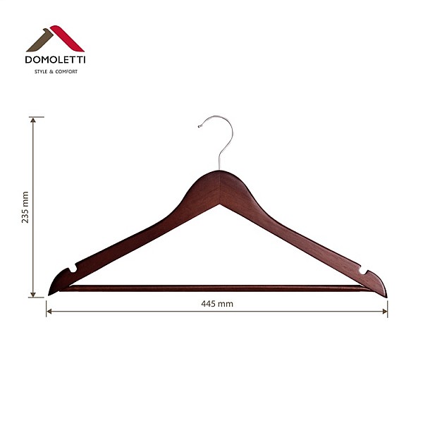 WOODEN HANGER LSN001-G DARK WOOD 5 PCS