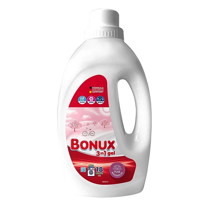 Šķidrs mazgāšanas līdzeklis Bonux Pure Magnolia. 0.9 l Šķidrs mazgāšanas līdzeklis Bonux Pure Magnolia. 0.9 l