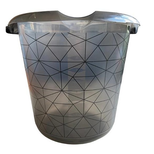 BUCKET WITH DECOR POLYGON 10L BLACK