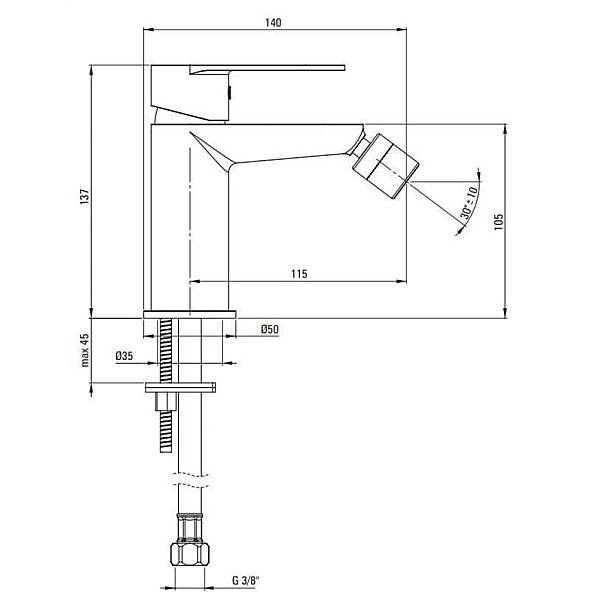 BIDET ALPINIA MIXW/ DN BGA_030M CHR