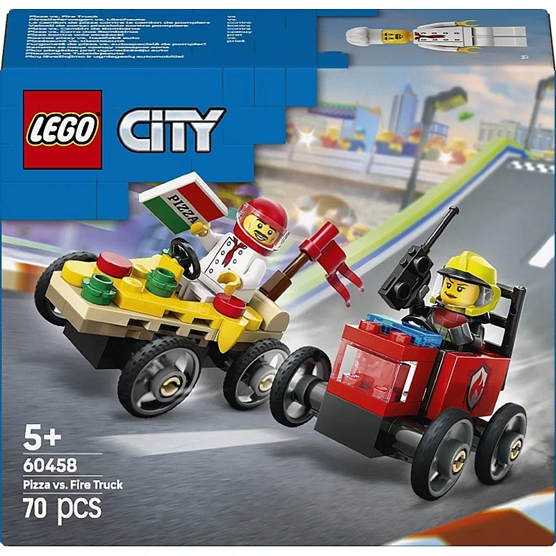 LEGO® City Pizza vs. Fire Truck Race Car Pack 60458. 70 vnt.