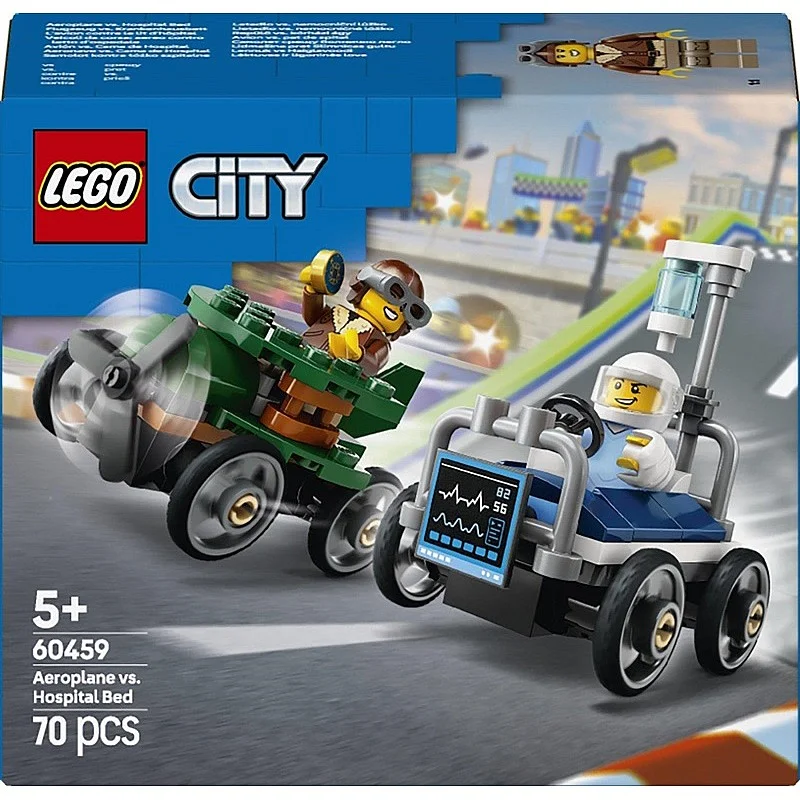 LEGO® City Aeroplane vs. Hospital Bed Race Car Pack. 70 vnt.