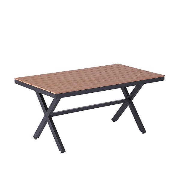 OUTD TABLE BLACK/ACACI WOOD 160X90X74CM