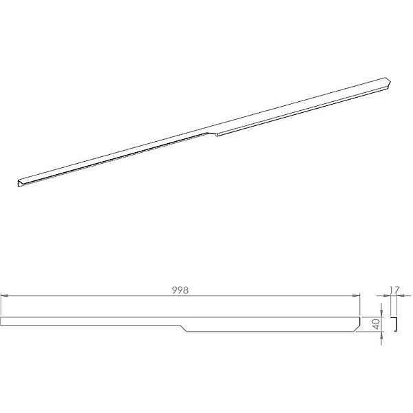 HANDLE SOHO GOLD 100 1 PC. (L-998/R-958)