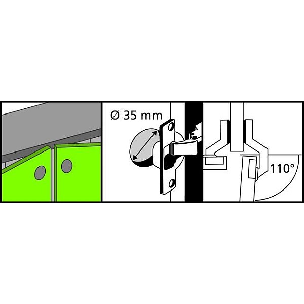 EŅĢES CLIP ON SOFT CLOSE D35 110 2GAB