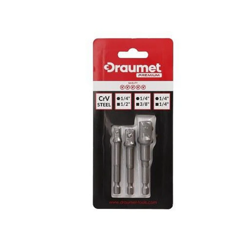 ADAPTERI 1/4 HEXĮ 1/2 3/8 1/4 DRAUMET ADAPTERI 1/4 HEXĮ 1/2 3/8 1/4 DRAUMET