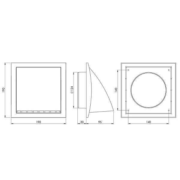 EXTERNAL VENTILATION GRILLES ND12FVA