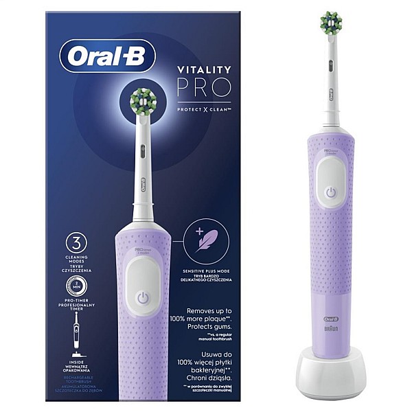 Elektrinis dantų šepetėlis Oral-B Vitality Pro. violetinis