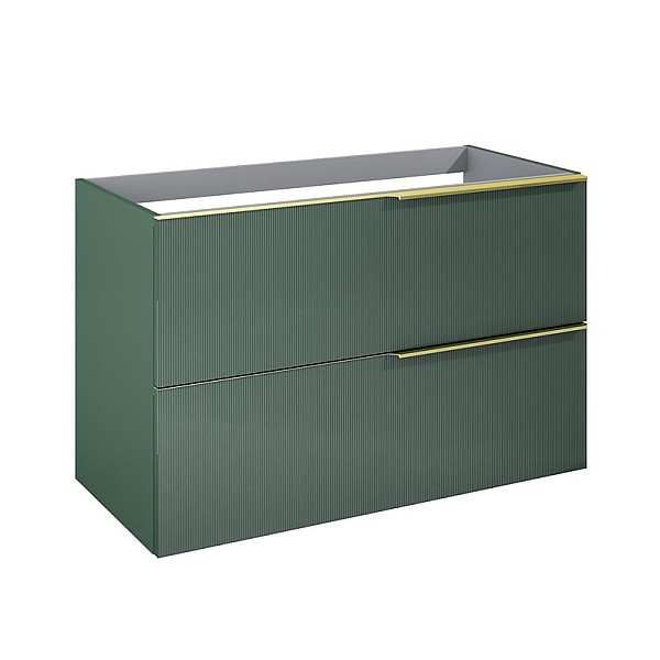 BASIN UNIT SOHO 100 2DR HUNG GREEN MATT