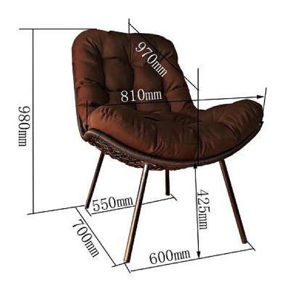 OUTDOOR CHAIR DARK BROWN