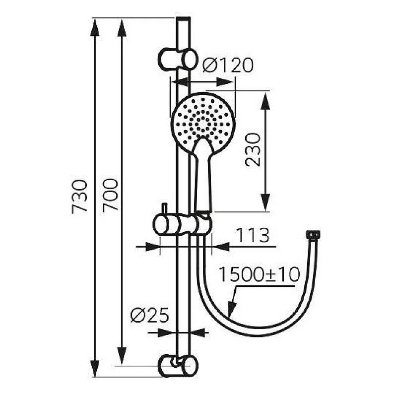 SET SHOWER N375. CHROME