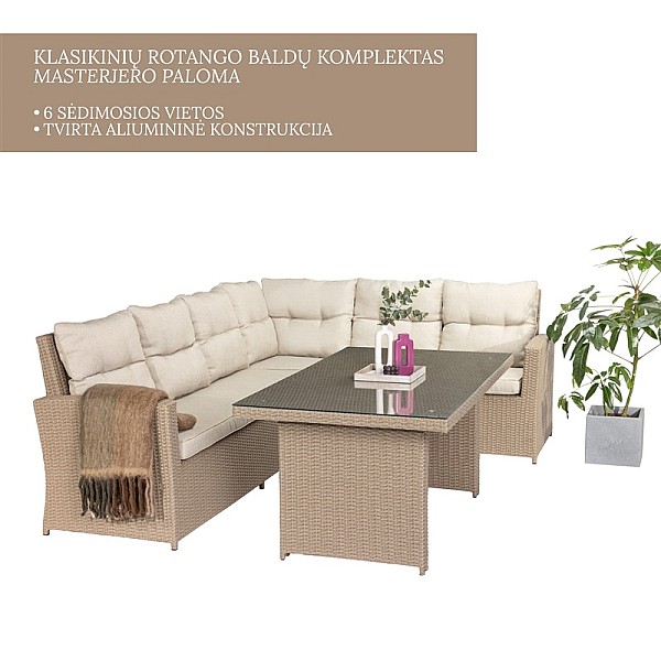 OUTD FURN SET PALOMA CORNER 6 SEAT TABLE