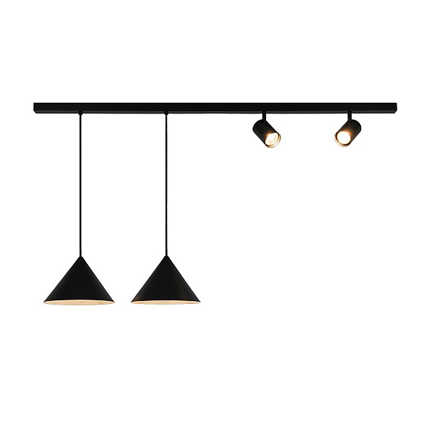 PENDANT LIGHT TRIANGLE 2XE27+2XGU10 BL