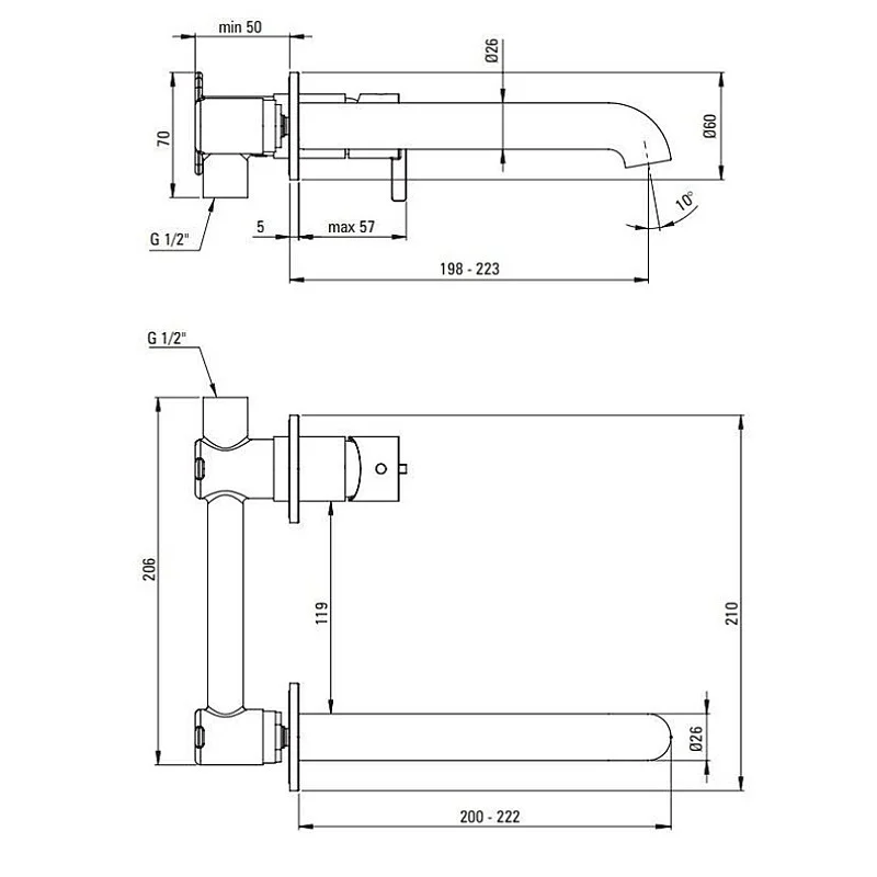 SILIA CONCEALED WASHBASIN MIXER BRG