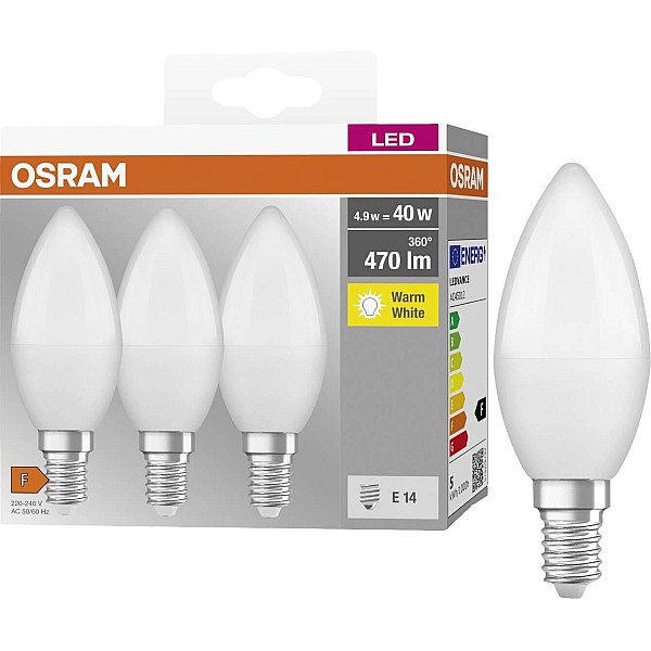 LED lemputė Osram LED. B40. balta. E14. 4.9W. 470 lm