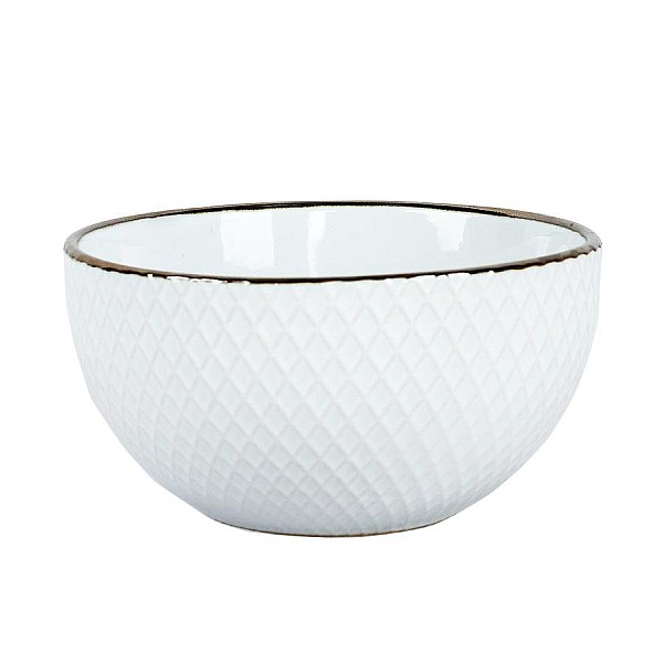 14CM 620ML BOWL RHOMBUS WHITE