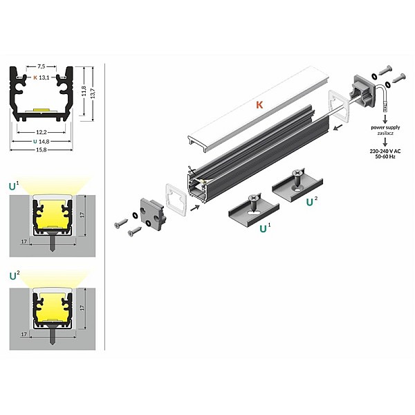 PROFILE SET FLOOR12 ANOD 2000 FLOOR