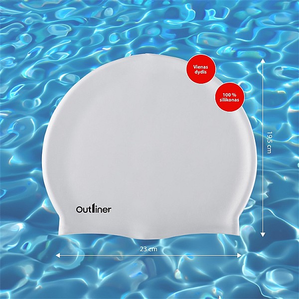 SWIMMING CAP WHITE OUTLINER FSSWM-005