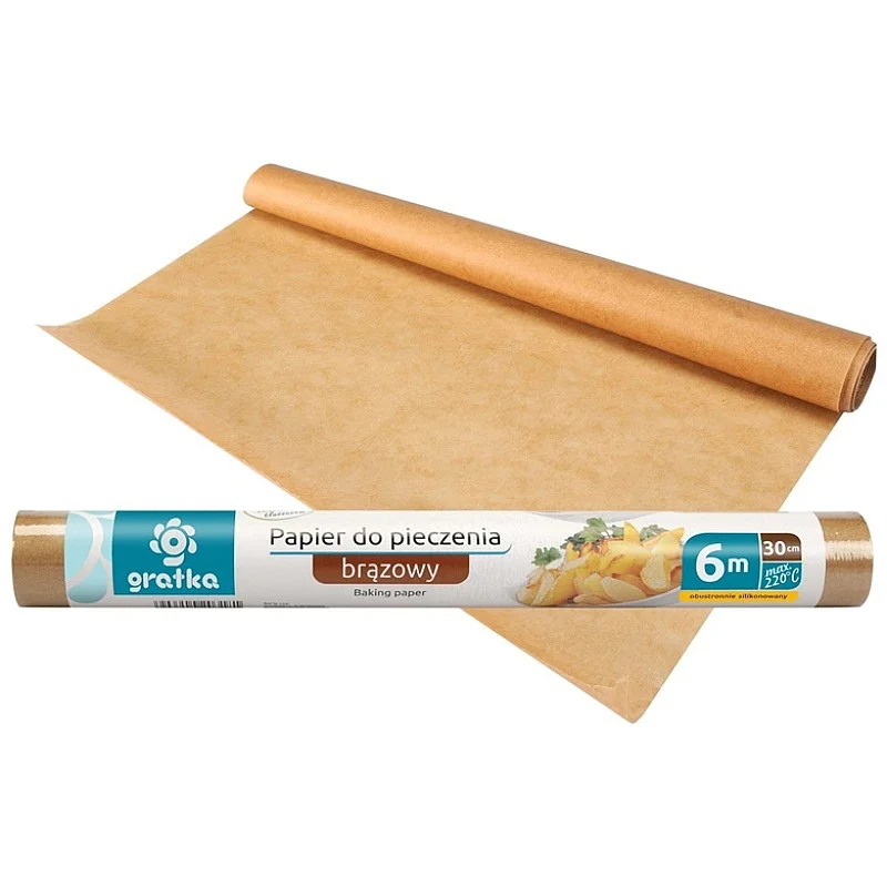 GRATKA BAKING PAPER. BROWN 6MX30CM. ROLL