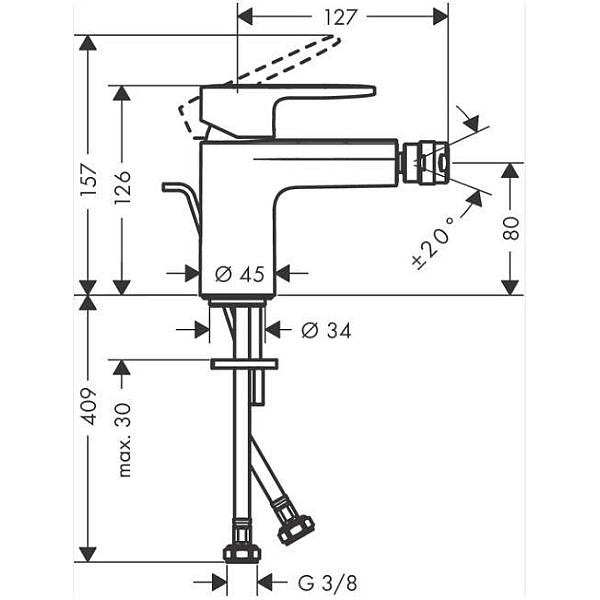 BIDET MIXER HG VERNIS BLEND CHROME