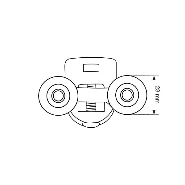 DOUBLE UPPER ROLLERS 23MM GREY 2PCS