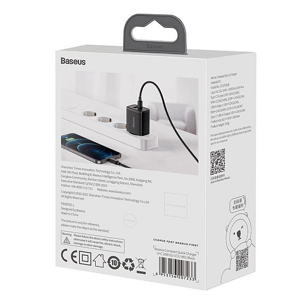 Adapteris Baseus CCXJ-B01. USB Type C/USB. 82 cm. juoda