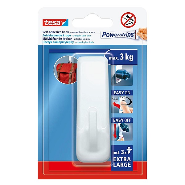 HOOK WHITE TESA 59029 1PCE FOR 3KG