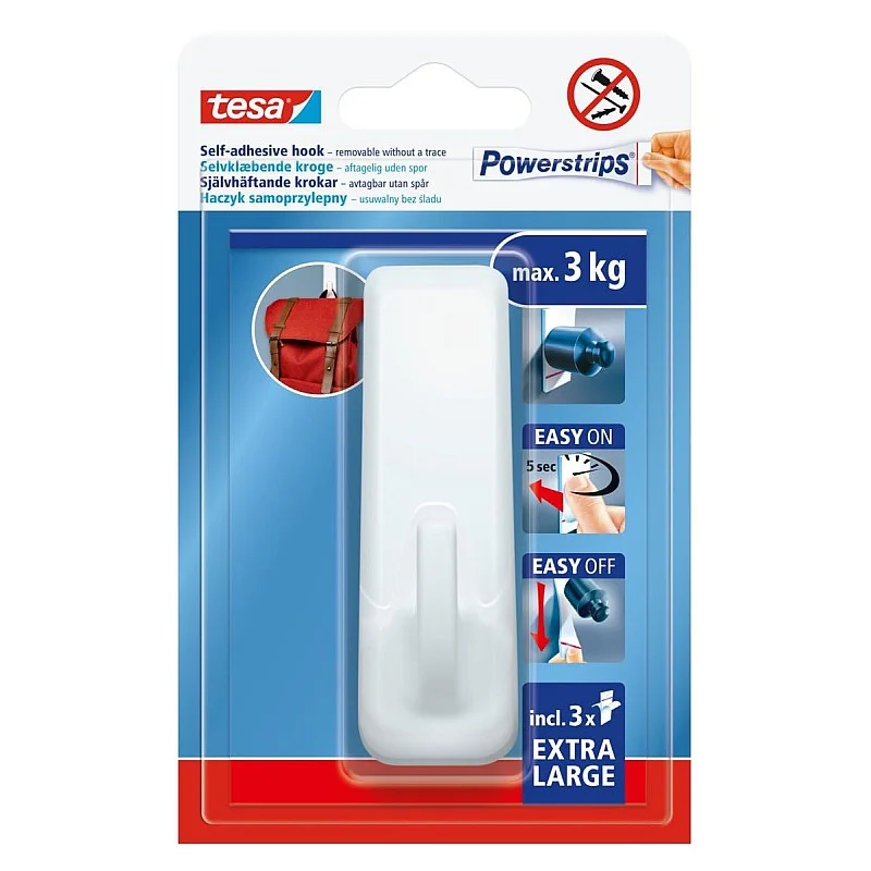 HOOK WHITE TESA 59029 1PCE FOR 3KG