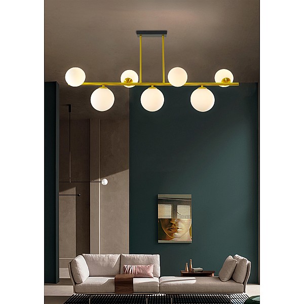 PENDANT LIGHT RAILE H52CM 7XG9 GOLD