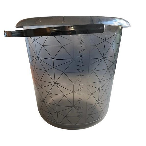 BUCKET WITH DECOR POLYGON 10L BLACK