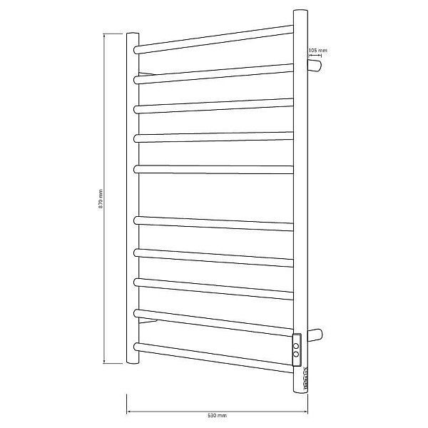 Elektriskais dvieļu žāvētājs Thema Lux BK-109W-10T. melna