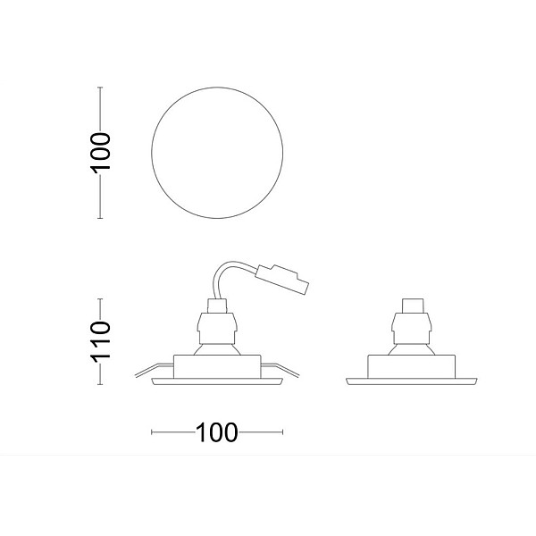 RECESSED ROOF LIGHT FRESCO GU10 IP23 BL