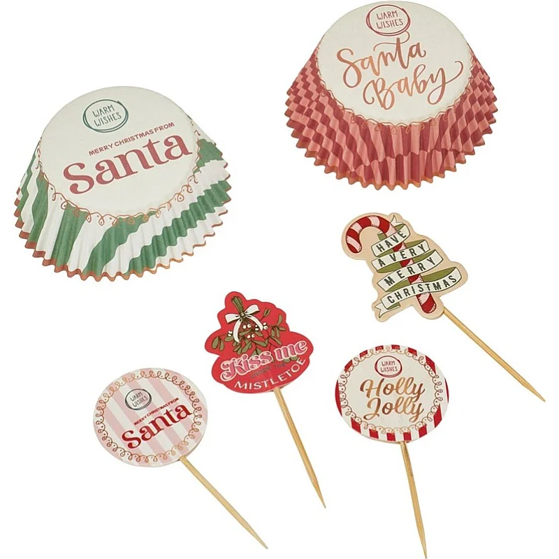 CUPCAKE SET 48PCSXMAS DESIGN