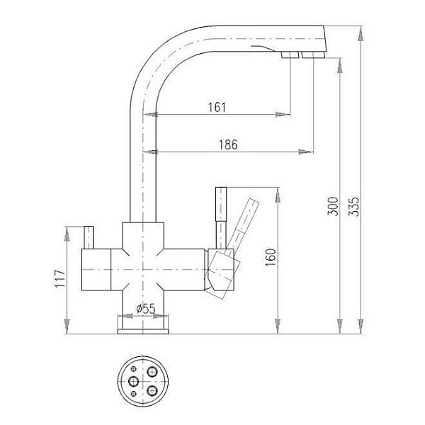 DOMOLETTI SEINA SINK LEVER MIXER BLACK M