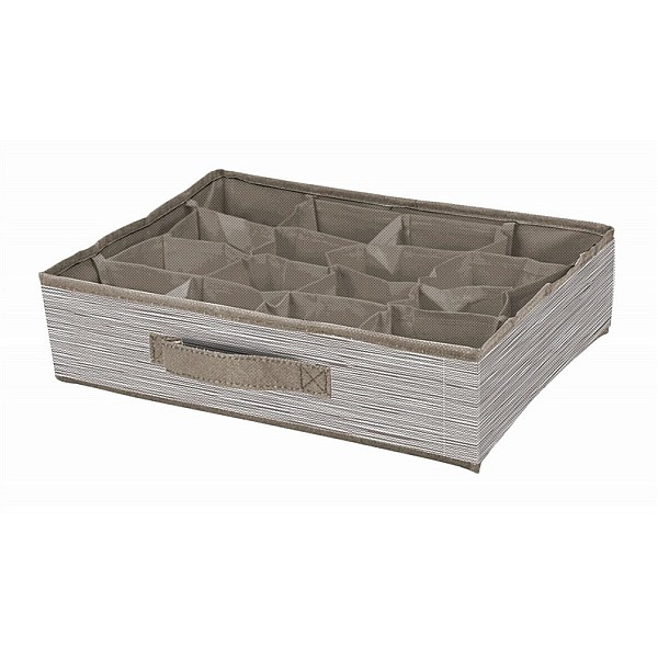 BOXSTORAGE 16 GRID 35X27X9CM BEIGE TEXT