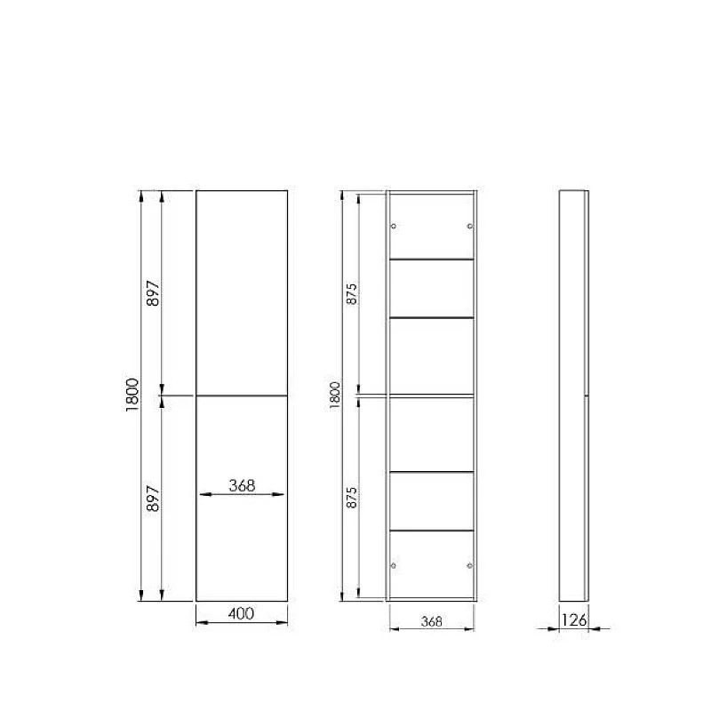 CABINET TALL HUNG 40 MATT BLACK CABINET TALL HUNG 40 MATT BLACK
