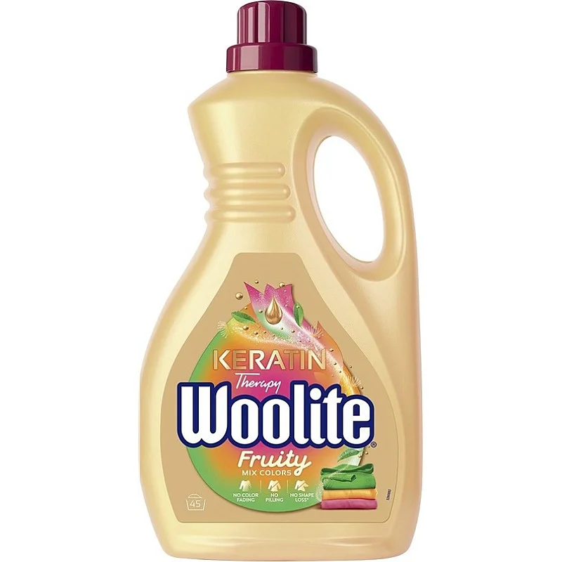Šķidrs mazgāšanas līdzeklis Woolite Keratin Fruity. 2.7 l Šķidrs mazgāšanas līdzeklis Woolite Keratin Fruity. 2.7 l