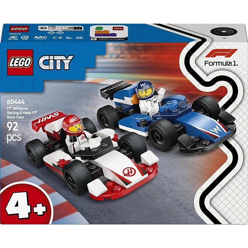 LEGO® City F1® Williams Racing & Haas F1® Race Cars. 92 vnt.