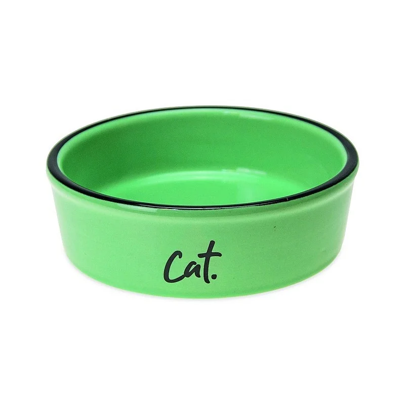 CERAMIC CAT BOWL KARLIE 250ML GREEN