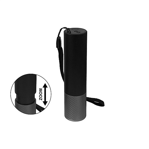 FLASHLIGHT LED RECH. ARCAS 3W+POWERBANK