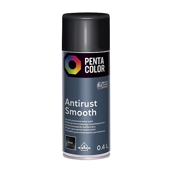 Aerosola krāsa Pentacolor Smooth Effect. melna. 0.4 l