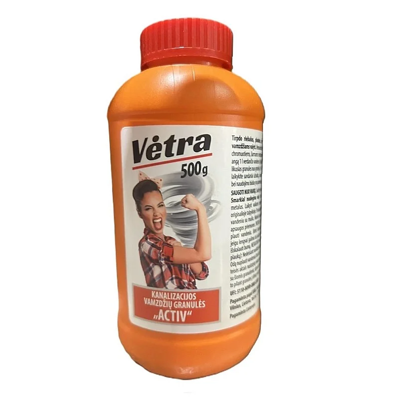 Kanalizācijas cauruļu tīrīšanas līdzeklis Vėtra Activ. 500 g Kanalizācijas cauruļu tīrīšanas līdzeklis Vėtra Activ. 500 g