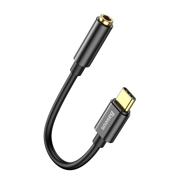 Adapteris Baseus USB-C to 3.5mm USB C. 3.5mm 0.05 m melna