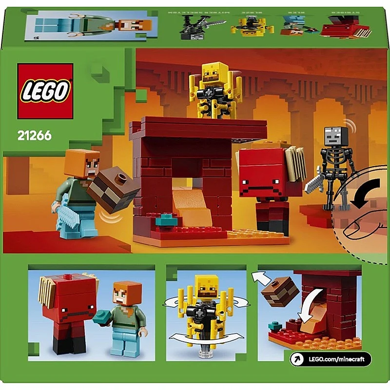 LEGO® Minecraft The Nether Lava Battle 21266. 99 vnt. LEGO® Minecraft The Nether Lava Battle 21266. 99 vnt.