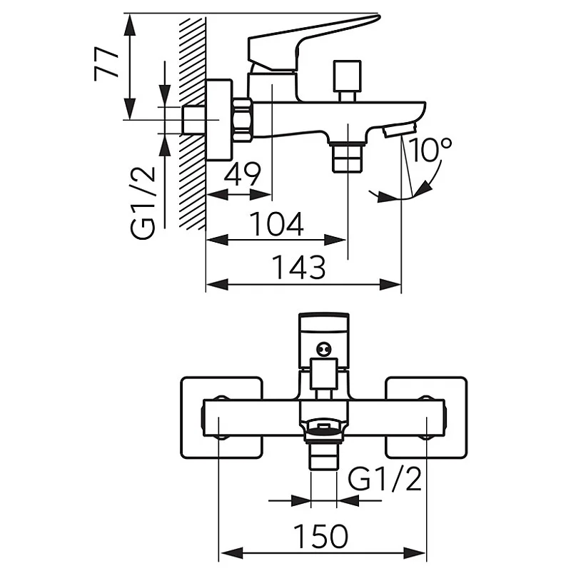 MIXER BATH LIPPI ECOLOGICA BLP1EA CHROME