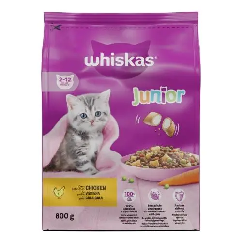 DRY CAT FOOD WHISKAS JUNIOR CHICKEN 800G